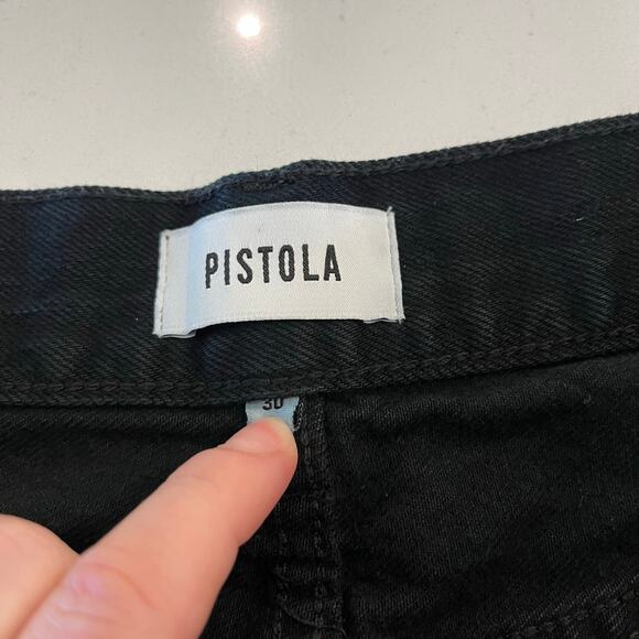 Pistola Gigi Low Rise Cut Off Shorts Black Size 30 - Picture 5 of 10
